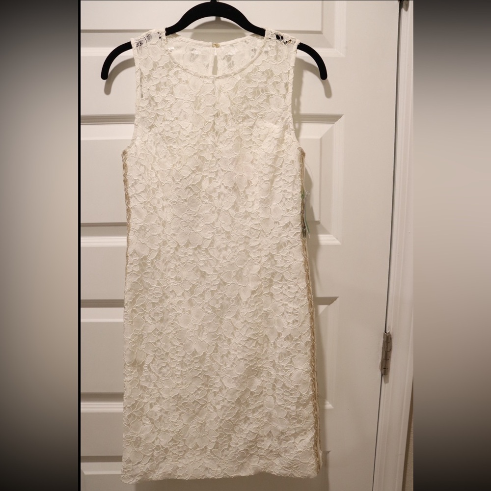 NWT Lily Pulitzer White Dress with Gold braided detailing on the side
